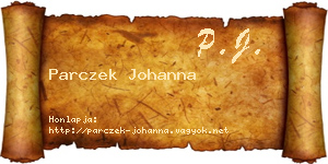 Parczek Johanna névjegykártya